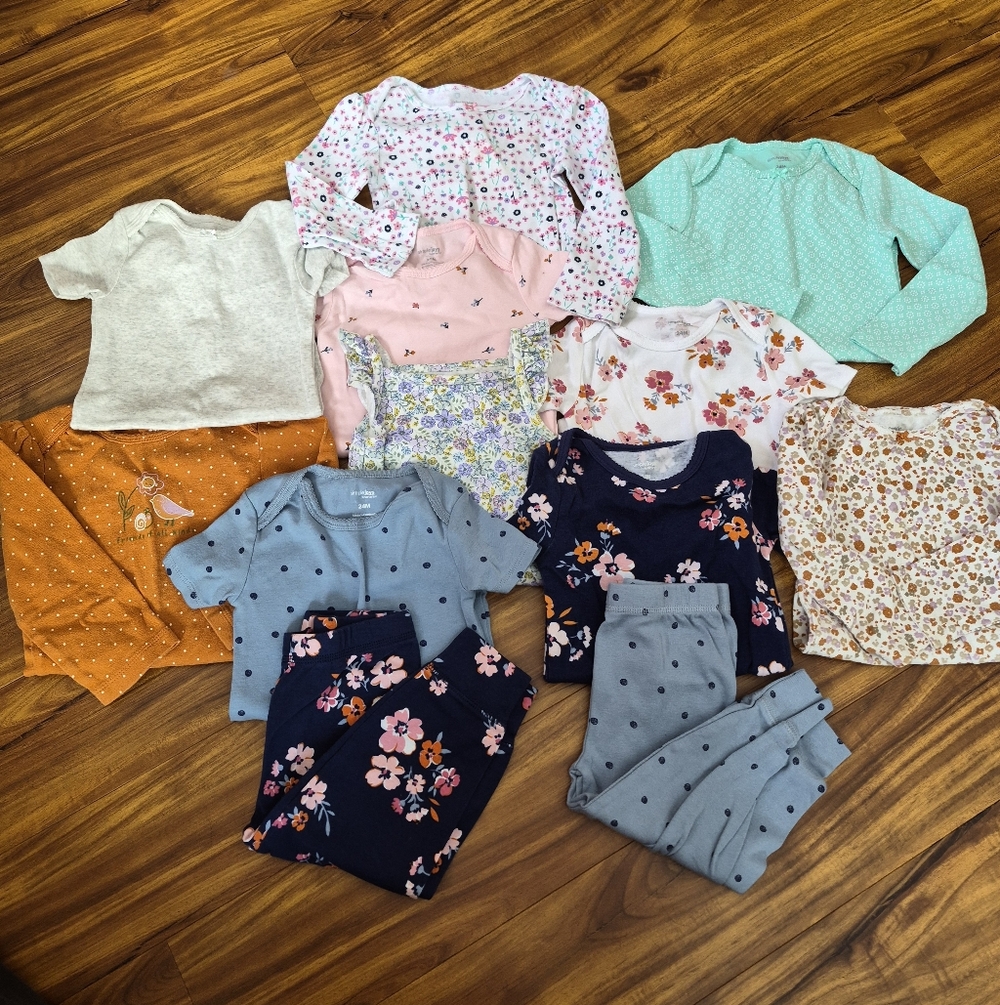Lot of Toddler Girl Onesie- Simple Joys By Carter's